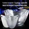 Yuanbao Transparent Plastic Ice Bucket for Wine, Beer, and Champagne - Handheld with Ears