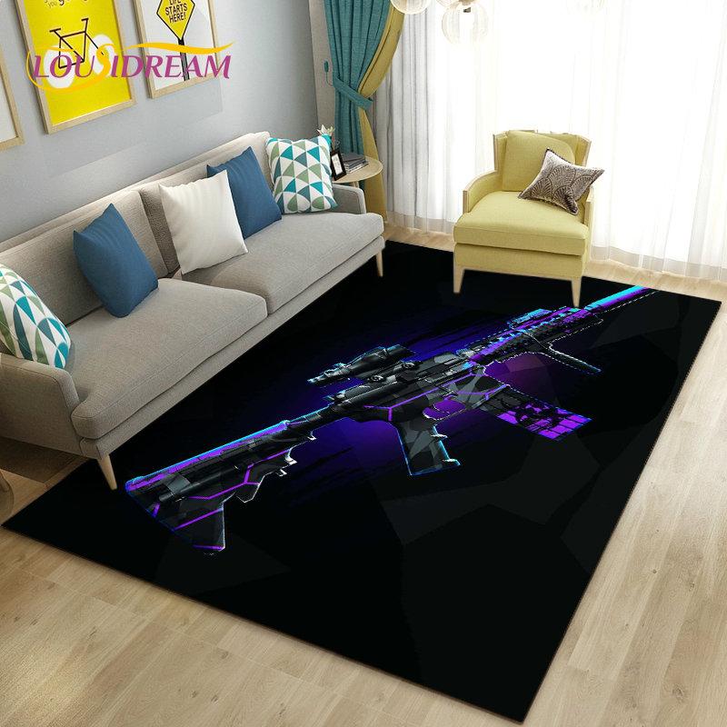 3D Assault Rifle Pistol Revolver Gun Area Rug,Carpet Rug for Living Room Bedroom Sofa Doormat Decor,Kid Play Non-slip Floor Mat