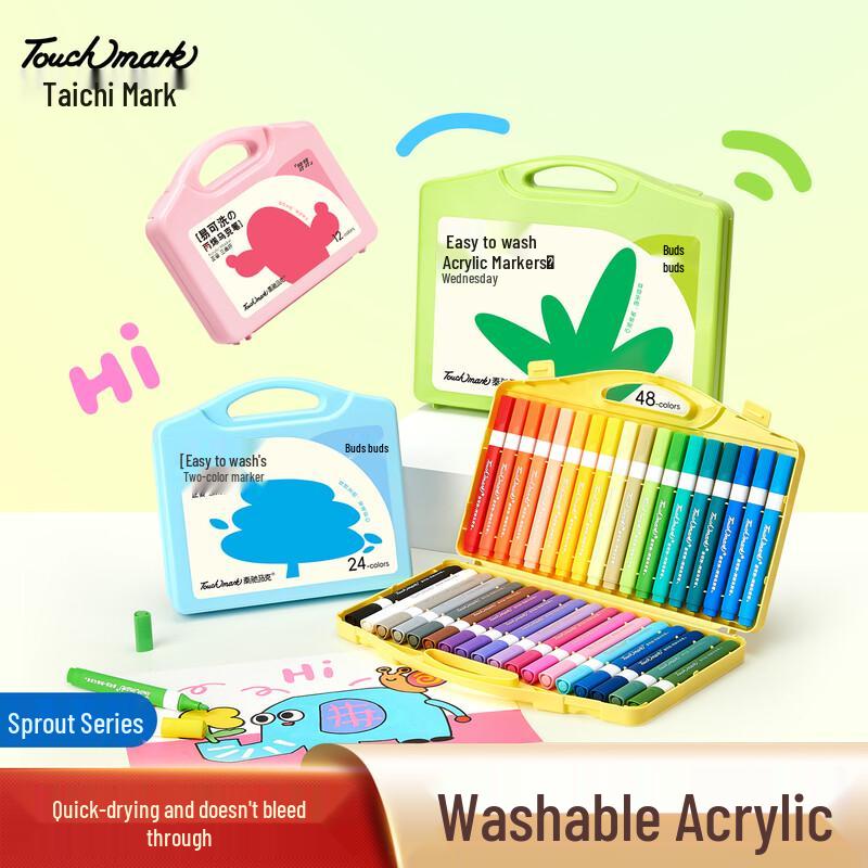 Touch Mark Kids Acrylic Marker Set - Easy-Grip Triangular Barrel