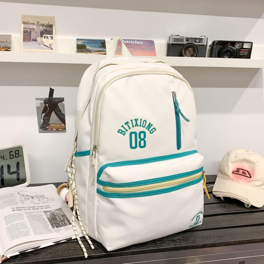 School bag Korean version of high value letters junior high school girls simple, lightweight, versatile and large capacity