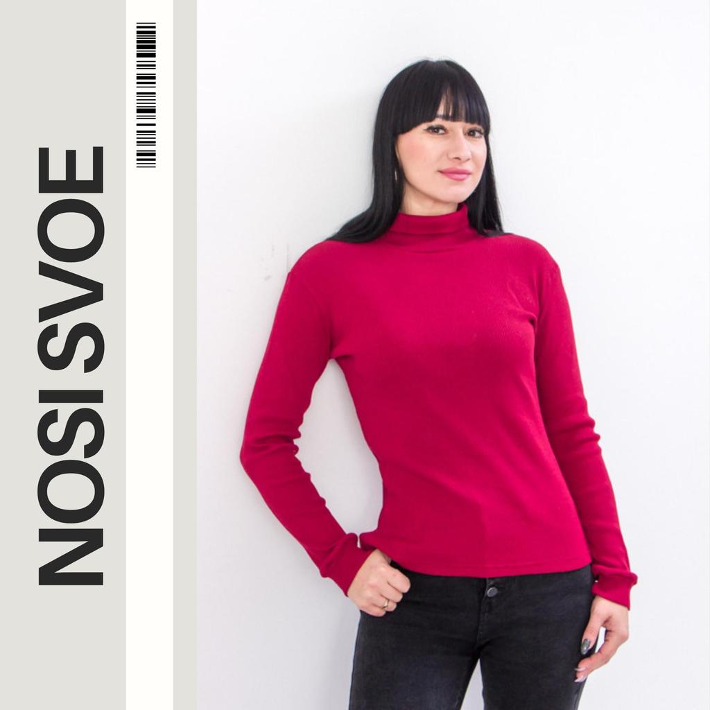 Turtleneck – Women's Ribbed Long Sleeve Any Season, 8047-019-of HC