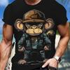 Gorilla Print Oversized T-Shirt For Men Women T-Shirt 3d Monkey Print Short Sleeved Street Hip-Hop Men Clothing New Tees