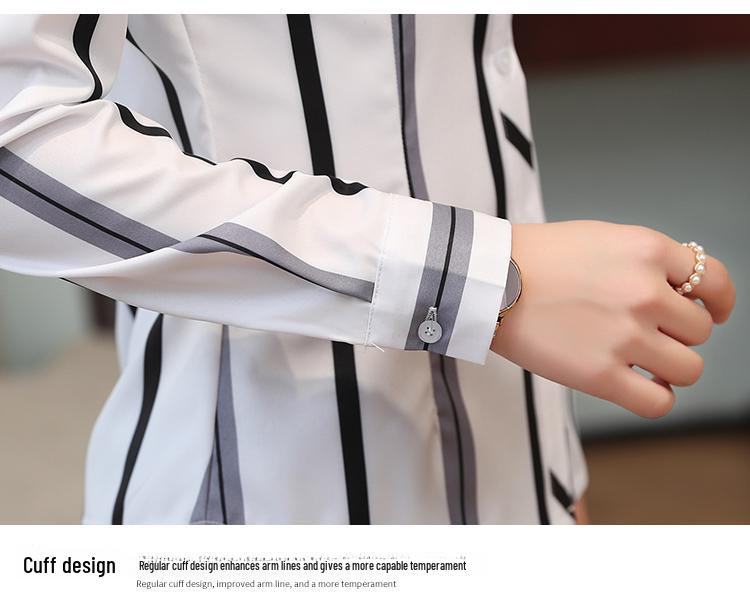 Women's Slim Long-Sleeve Floral Chiffon Shirt - Spring/Autumn 2020 Korean Style