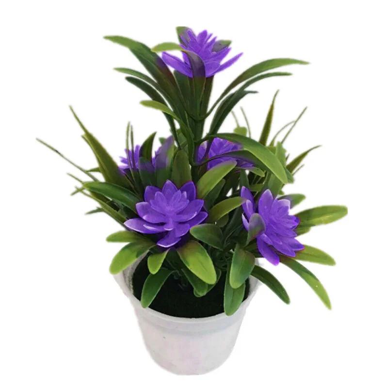 Plastics Artificial Flowers Pot Decoration Weddings With Pot Floral Garden Office Outdoor Parties Plant Restaurants