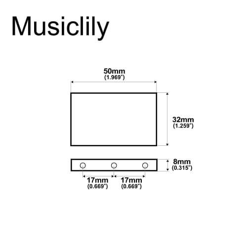 Musiclily Ultra 32mm Full Solid Steel Tremolo Block for Electric Guitar Floyd Rose Double Locking Tremolo Bridges