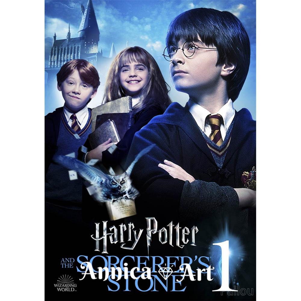 Harry Potter Cartoon Stich Bilder Set Künstliche Leinwand Hogwarts Schule Mosaik Stich 5d Diy Vollbohrer Diamantmalerei Kunst