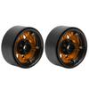 2Pcs 1.9 in RC Car Adhesivefree Aluminium Alloy Wheel Hub 8 Round Hole Accessory(black gold )