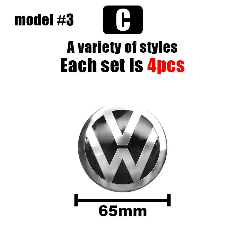 4pcs 56/60/65mm Volkswagen Car Wheel Center Cover Stickers Hub Cap For VW R Golf Touran Octavia Motion GTI Polo Auto AccessoriesNB4