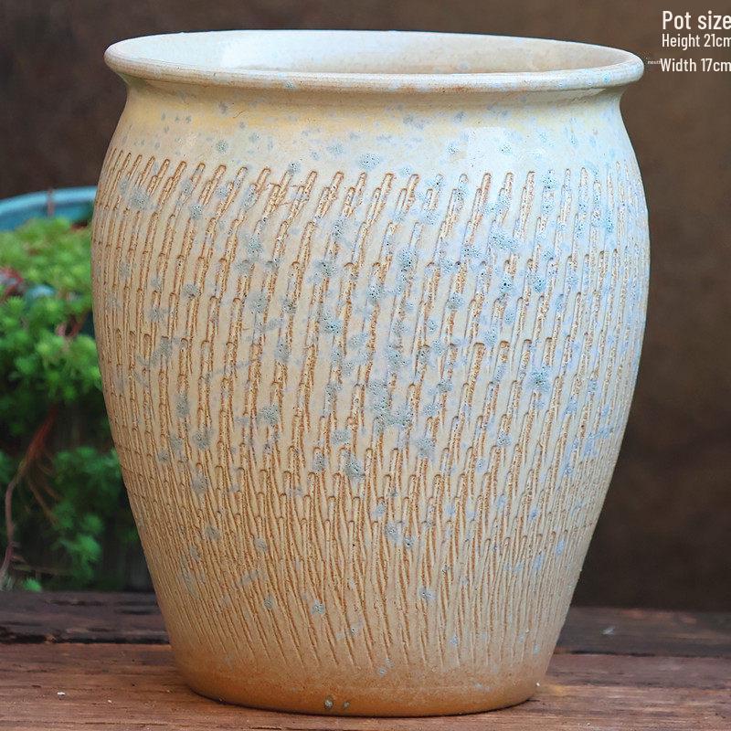 Sonderangebot: Retro Terrakotta Hoher Blumentopf für Sukkulenten oder Rettich