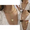 Elegant Gold Heart Shaped Pendant Necklace With Stylish Tassels For Women