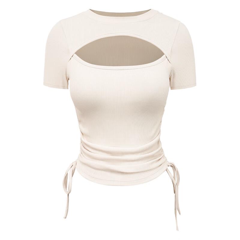 Unisex Sommer Sport-T-Shirt mit Kordelzug