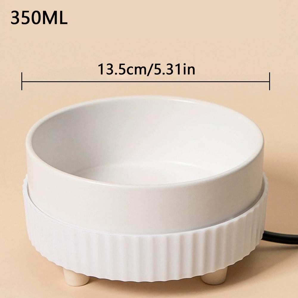 

Подогреваемая миска для кошек, перезаряжаемая миска для подогрева воды для домашних животных, бесшумная керамическая миска для воды, фонтан для кошек, диспенсер для питья животных белый