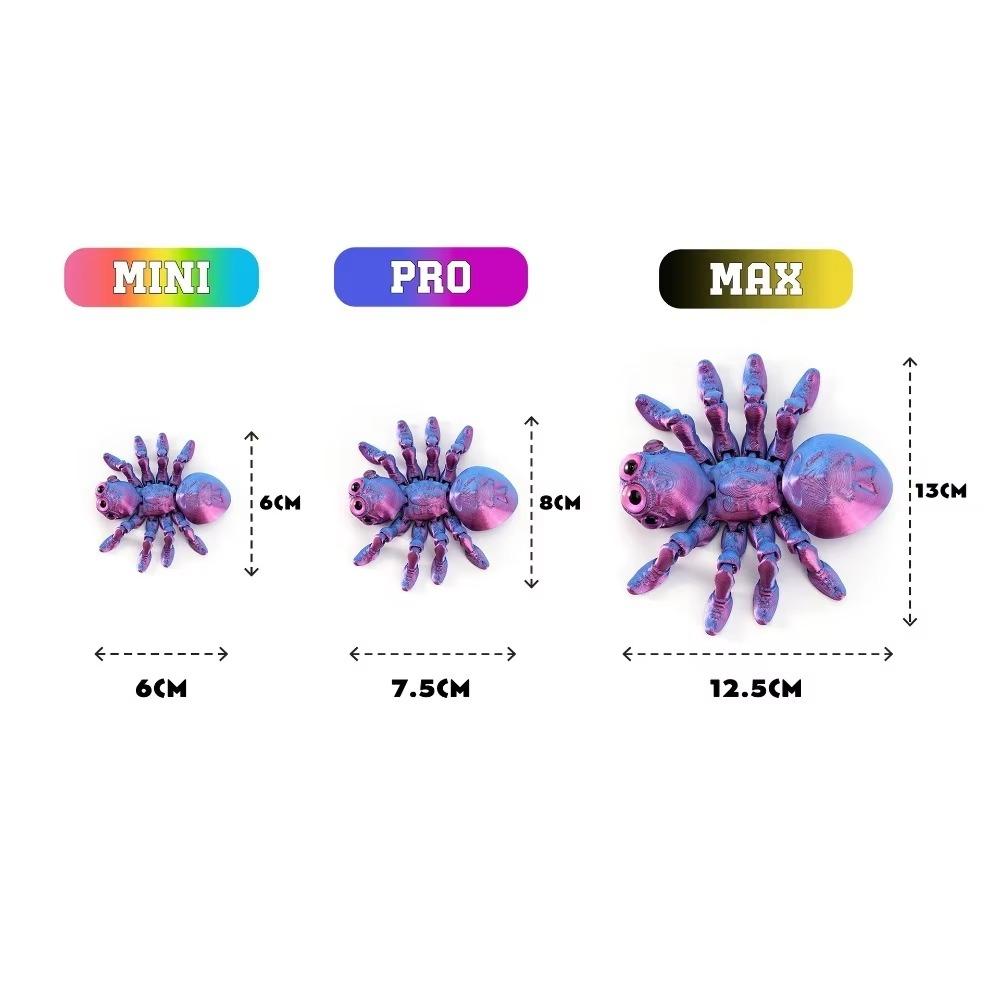 3D Tištěná pavoučí Fidget Hračka Realistická Barevná Figurka Pavouka Kloubová Zvířata Hračka pro Milovníky Pavouků Halloween Dětské Dárky