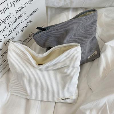 Cord-Reise-Kosmetiktasche, tragbare Make-up-Aufbewahrungstasche, Geldbörsen, Damen, große Kapazität, Reißverschluss, Make-up-Organizer, Aufbewahrungskupplung