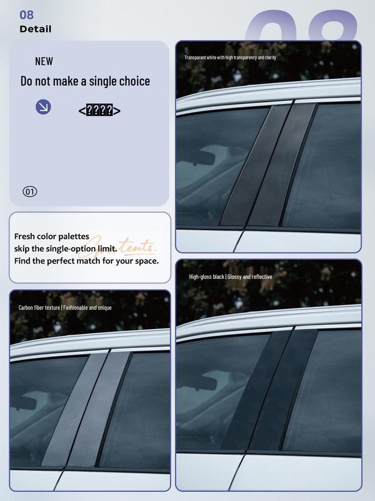 Nissan & Datsun Car Window B-Pillar Protective Film - Fits Qashqai, Teana, X-Trail, Pathfinder, Patrol, Murano