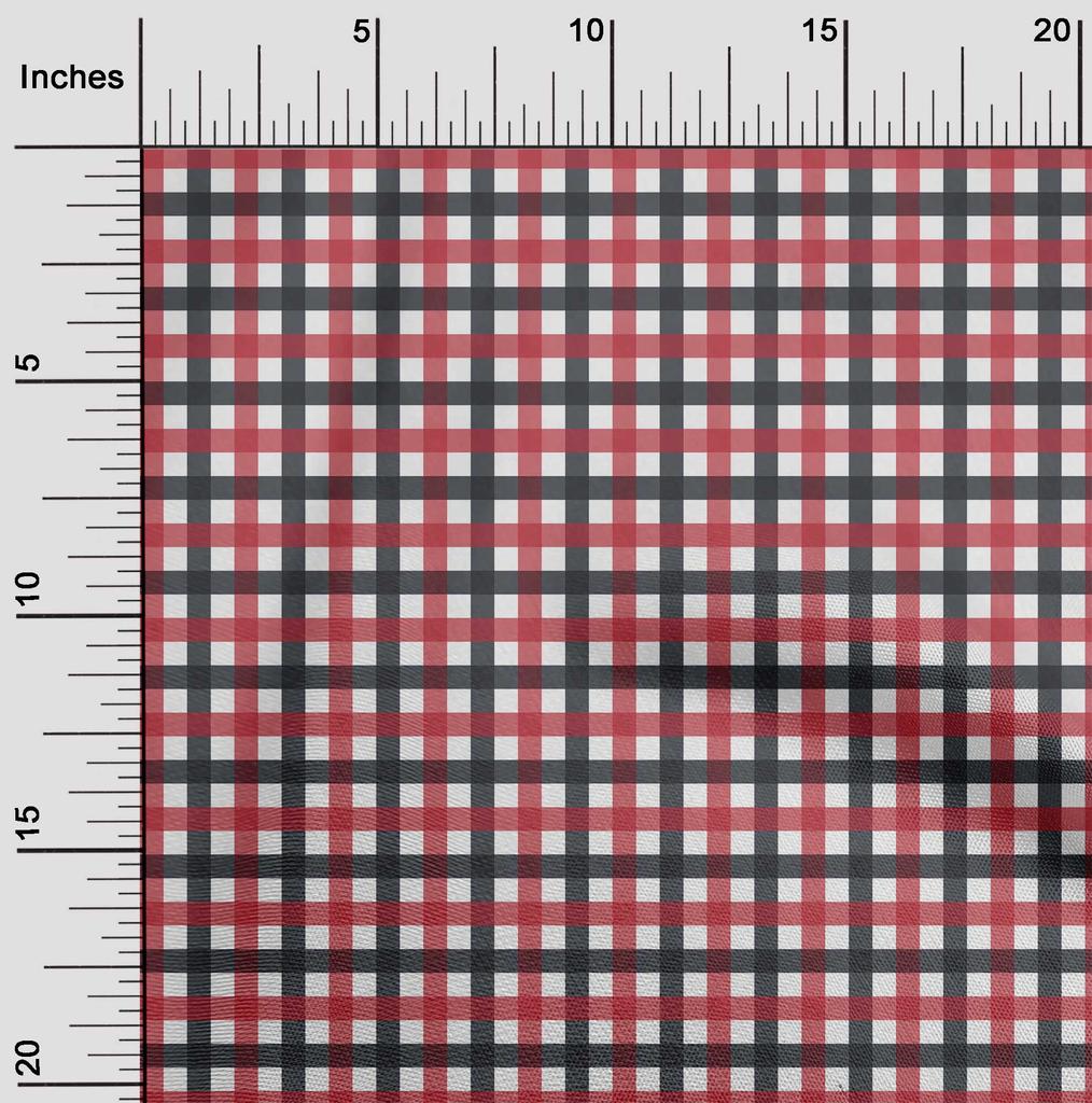 oneOone Tessuto Cotone Flex Tessuto a Quadretti Gingham Stampe al Metro Larghezza 40 Pollici
