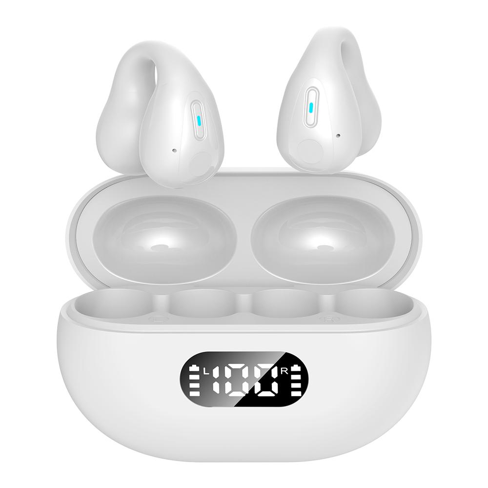 

R15 Bluetooth-compatible 5.3 Ear Clip HiFi Earphone Touch Control Music Gaming Headset White