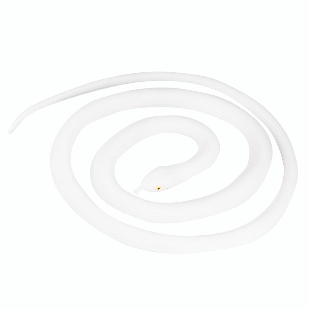 120CM Fake Snake Toy Simulation Snake Realistic Snake Prank Prop Cosplay Props Tricky Playthings for Kids Children (White)