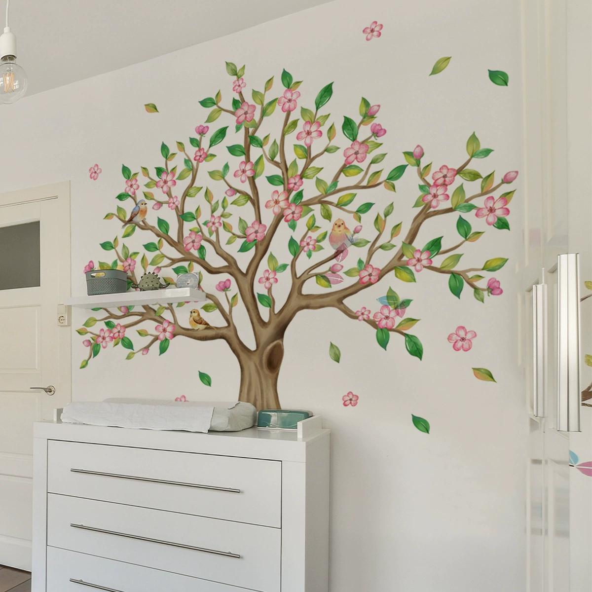 

Fall Watercolor Style Maple Tree PVC Wall Sticker, Maple Leaf, Pumpkin, Self-adhesive, Home Decor, Living Room, Bedroom 30x90cm 3pcs