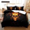 Dark Satanic Duvet Cover Set Satan Goat Inverted Pentagram Skull Bedding Set Full King Size Bed Set Bedroom Comforter Cover Set
