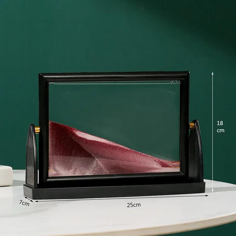 Creative Moving Sand Art Painting Square Glass 3D Deep Sea Sandscape Quicksand Hourglass Rotatable Flowing Sand Home Decor Gifts