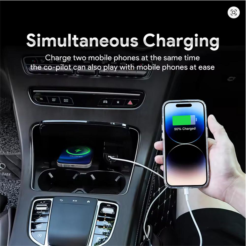 For Mercedes Benz GLC 2017-2022 Car Wireless Charger Phone Fast Charging Pad Mat