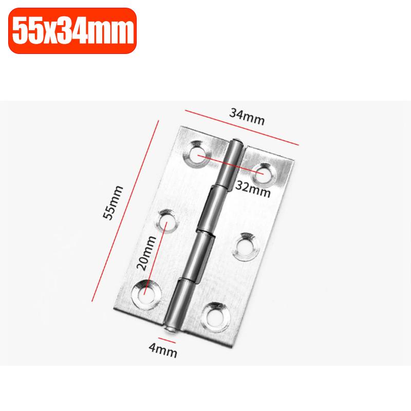 2-10PCS Furniture Cabinet Door Hinges Stainless Steel Wooden Box Folding Butt Hinges Drawer Fitting Closet Hinge Hardware Tools