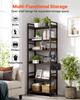Industrial Bookshelf, 6-Tier, Vintage Ladder Shelf Bookshelves and Bookcases, with Metal Frame, Book Organizer with Open Shelves, for Living Room,