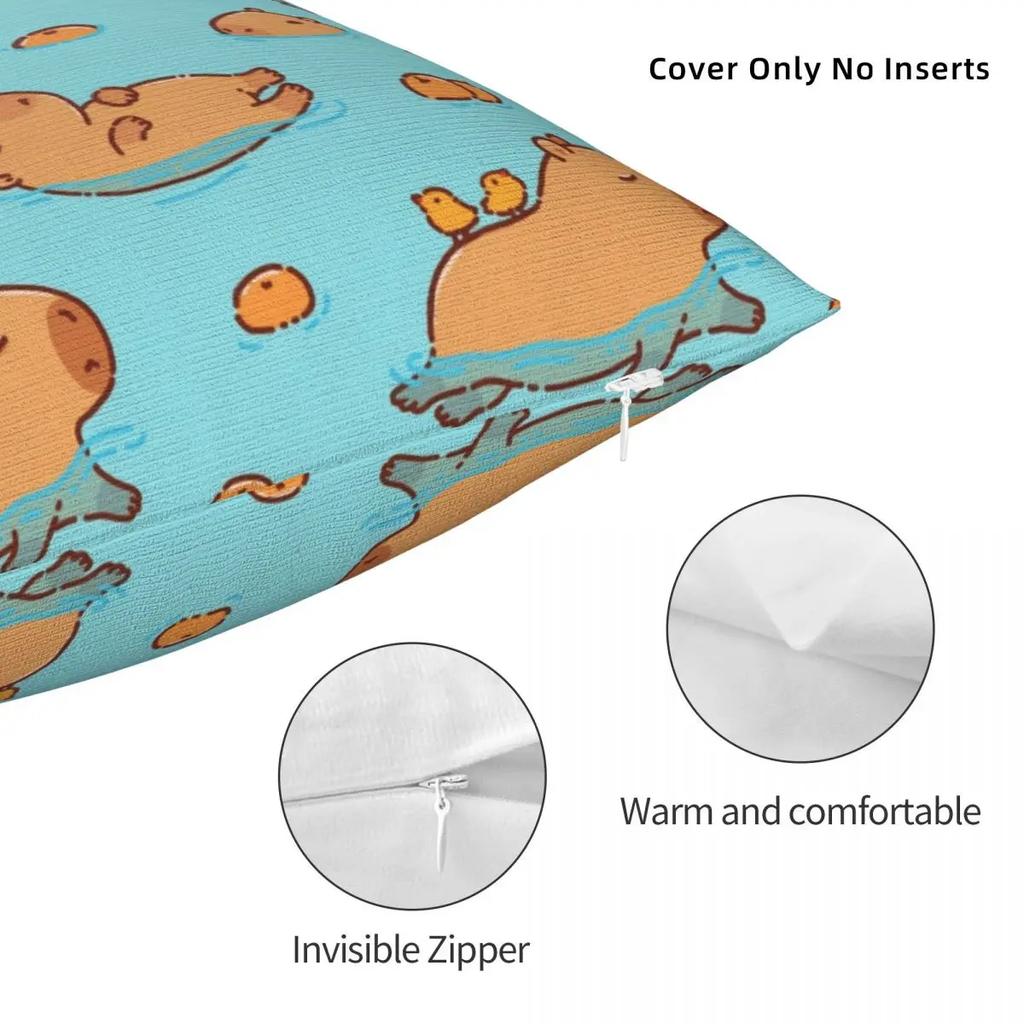 Capybara Pattern Swimming With Oranges Pillowcase Soft Cushion Cover Gift Throw Pillow Case Cover Bedroom Zippered