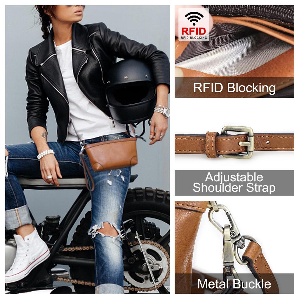 CONTACT'S Genuine Leather Small Shoulder Bags for Women Luxury Designer Sling Bags Female Handbags Clutch Bags Phone Pocket Wallets