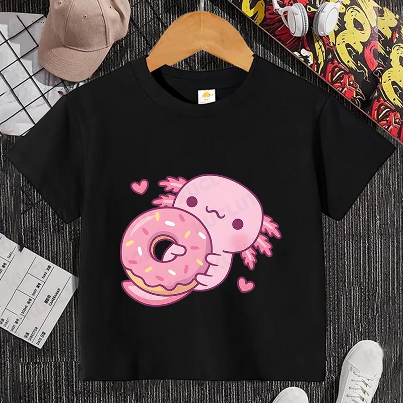 

Cute Relax Axolotl Anime Funny Kids T Shirt Girls Summer Tops Baby Boys Clothes Cartoon Kawaii Children Short Sleeve T-shirt Top S