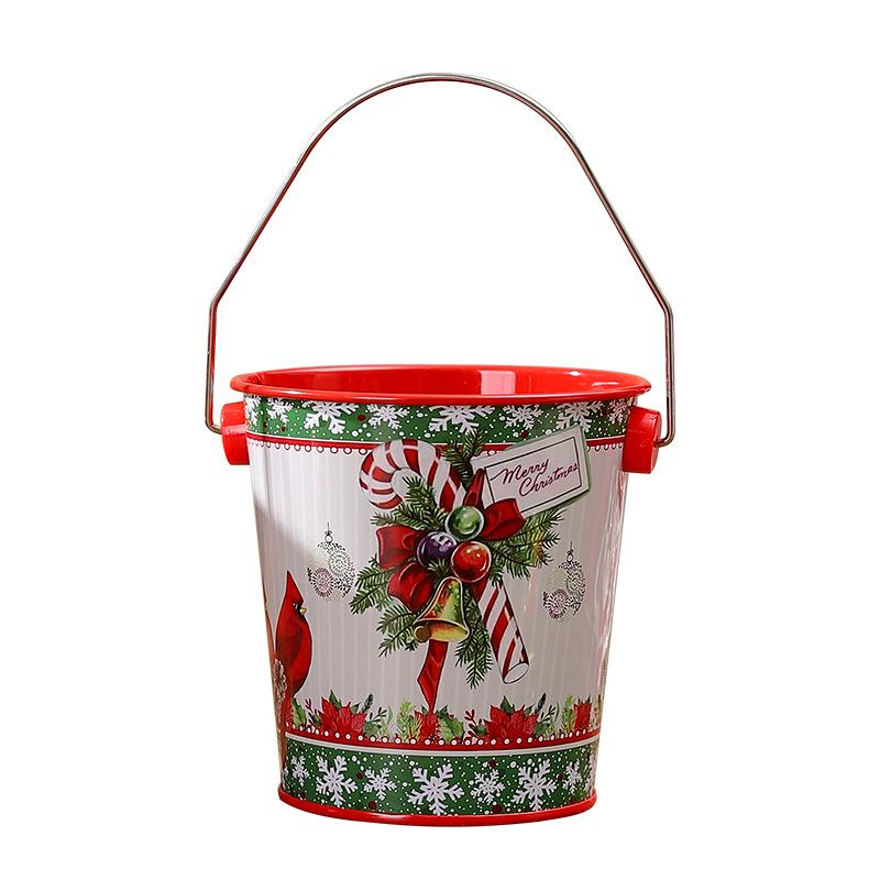 Găleată Multifuncțională de Depozitare Om de Zăpadă de Crăciun și Tinichea Alimentară