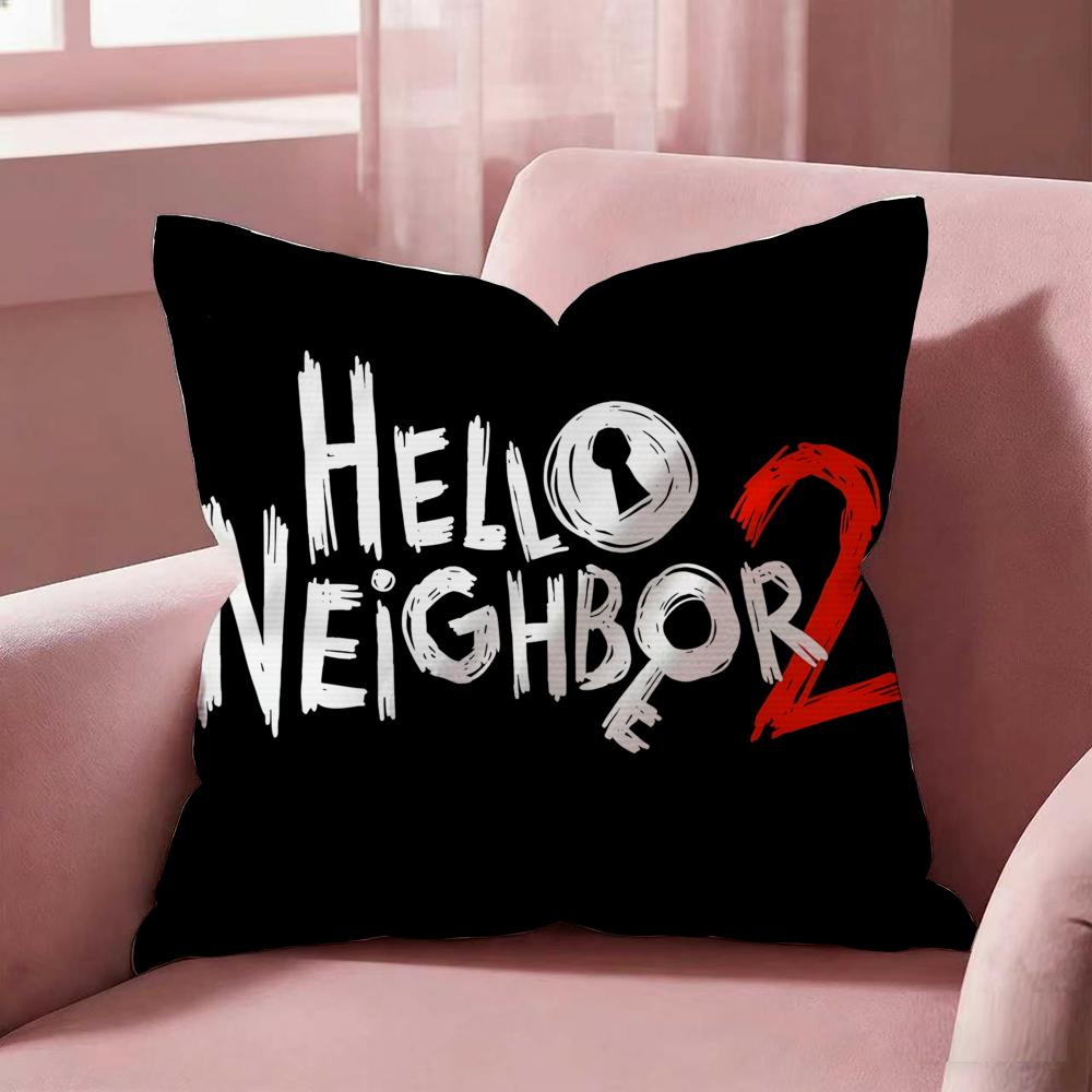 H-Hello Neighbor 2 Kissenbezug Stoff Weiche Heimtextilien, Kissenbezug, Kissenbezug, Sofakissen, Heimdekoration