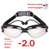 Adult Tinted Swimming Goggles with Diopter Myopia Degree Silicone Underwater Glasses Anti-fog  Water  Uv Protection