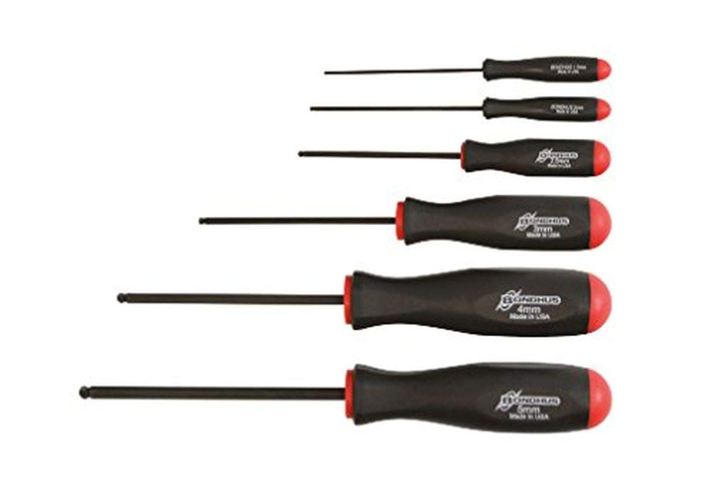 

BONDHUS Hexagonal Driver Pro Grip Black Dye Set of 6 PBSX6M [ ] Hold® (Screw Driver) Set, Finish, (1.5, 2, 2.5, 3, 4, 5mm) No.74686