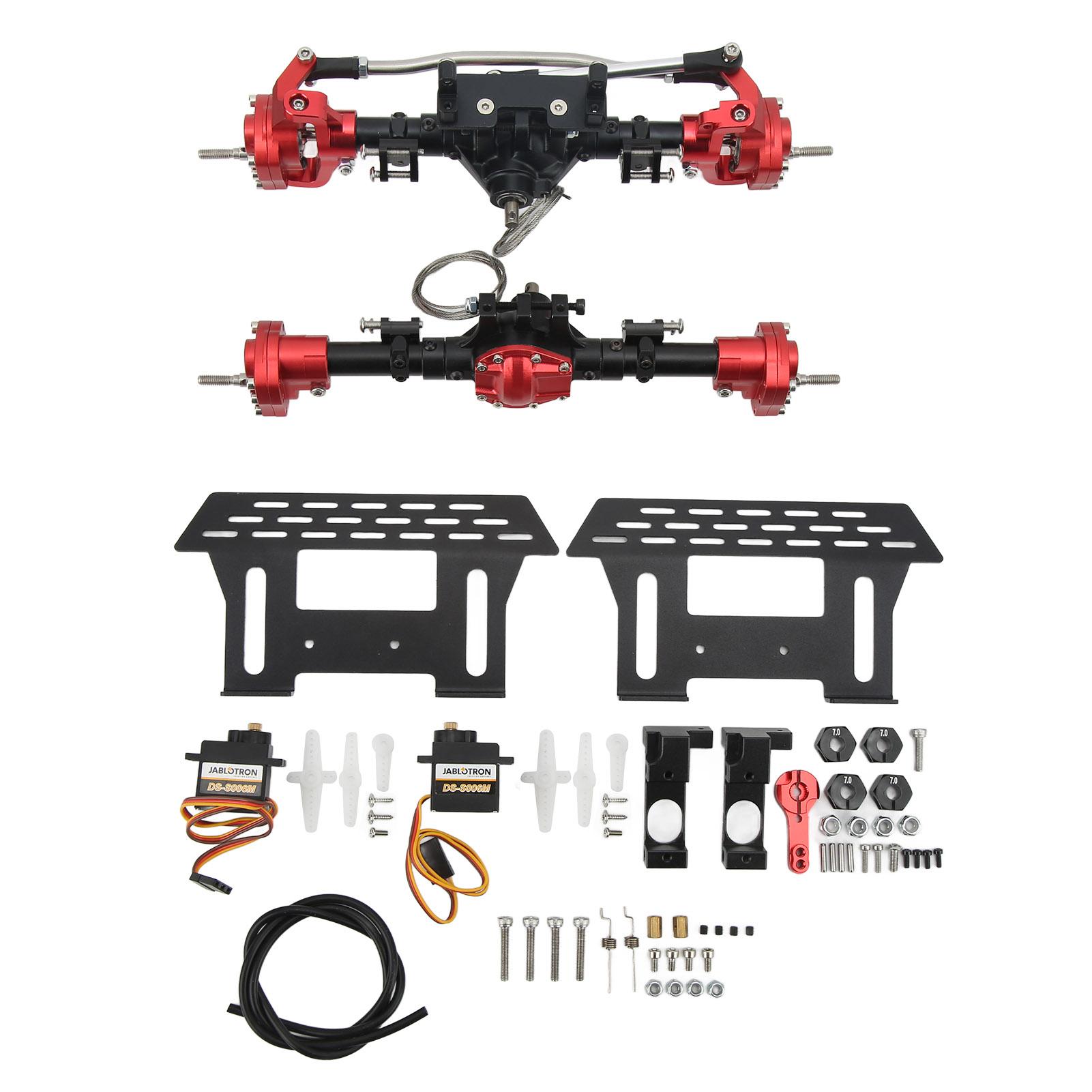 

Комплект RC-моделі, передній/задній, з ЧПУ блокуванням диференціала, портальні мости, комплект для Axial SCX10 I II III 90046 червоний