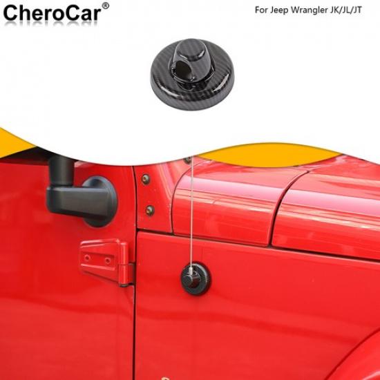 For 07-21 JK JL JT Jeep Wrangler Antenna Base Decoration Cover Trim Carbon Fiber