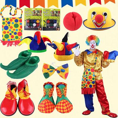 Clown Costume Accessories: Hat, Bow Tie, Backpack, Glasses, Wig, Mask, Shoes for Performance & Dress-Up