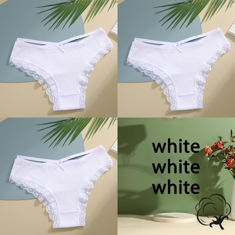 3 pezzi/set slip in cotone da donna mutandine a vita media biancheria intima sexy da donna mutandine con fiocco e spalline intimo comodo da donna