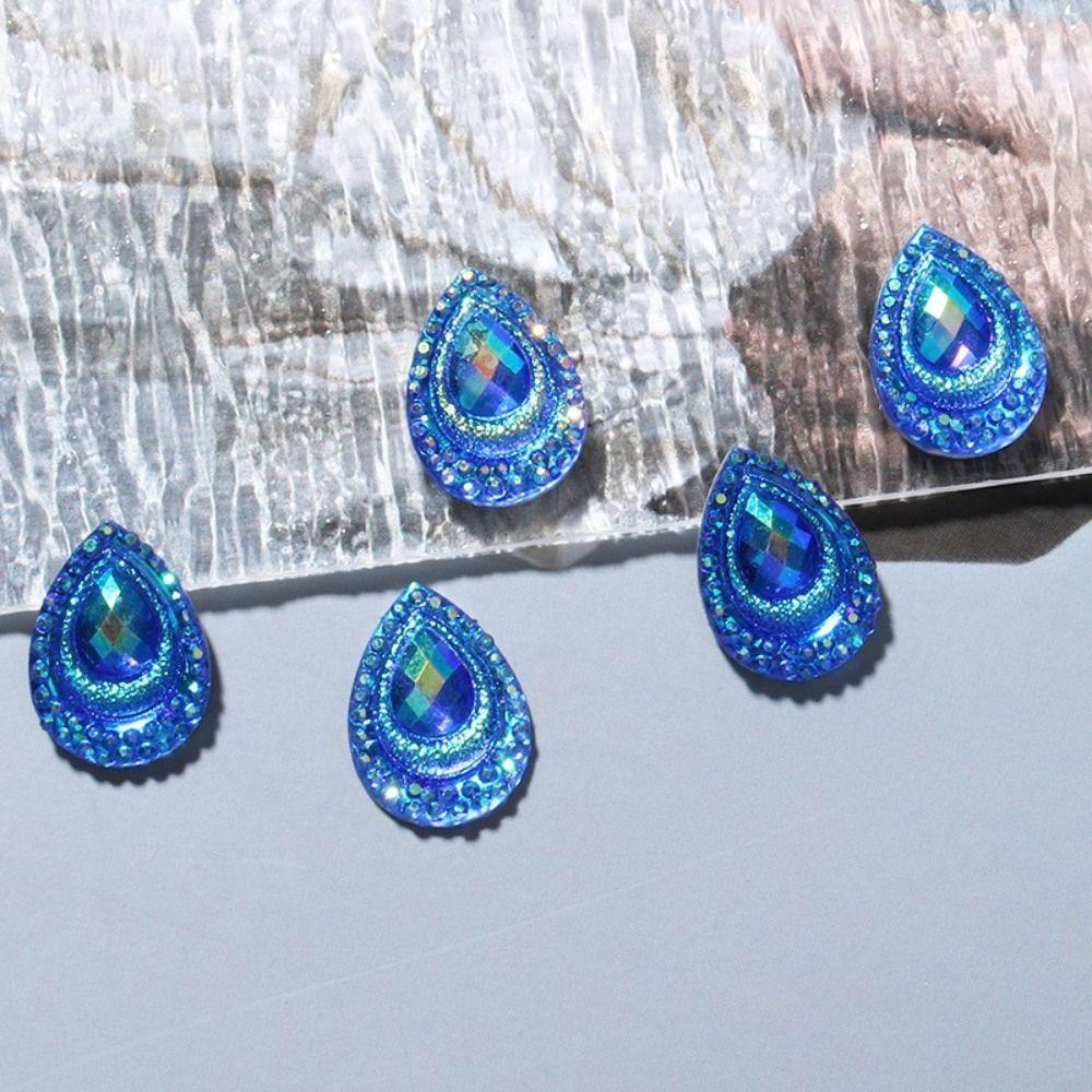 Accessory Peacock Feathers Flatback Resin Stone Rhinestone Ornament Jewelry Accessorie AB Crystal