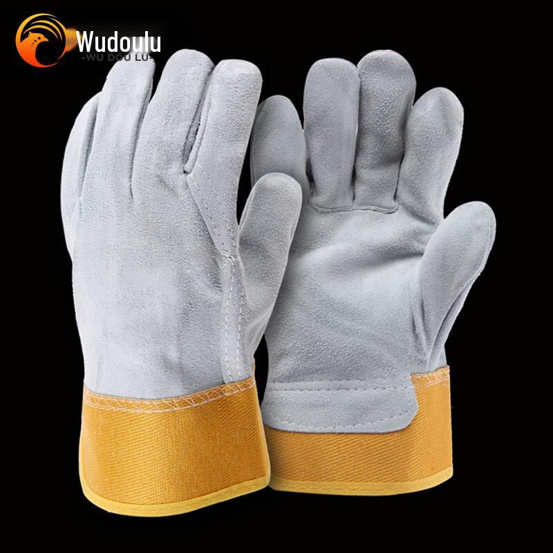 Wudoulu Anti-Puncture Cowhide Protective Gloves