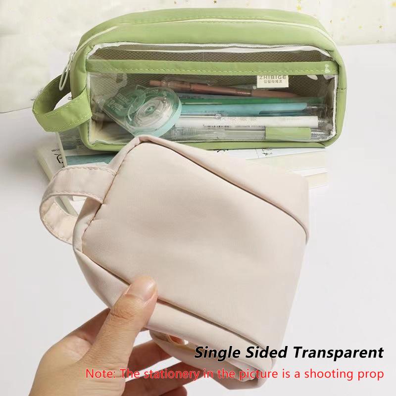 Pvc Transparent Large Capacity Pencil Bag Ins Style School Case Stationery Holder Waterproof Portable Storage Pen Case