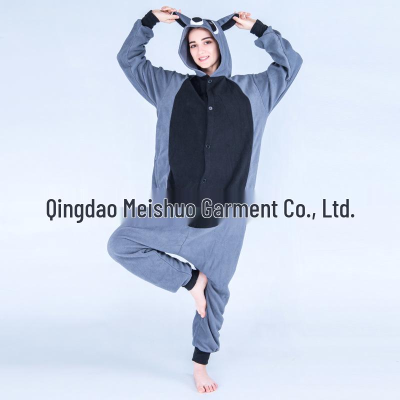 Růžové Modré Zvířecí Kreslené Fleecové Onesie Pyžamo pro Páry - Podzimní/Zimní Kolekce