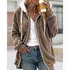 Hot Sale New Autumn and Winter Loose Plush Zipper Hooded Jacket Women