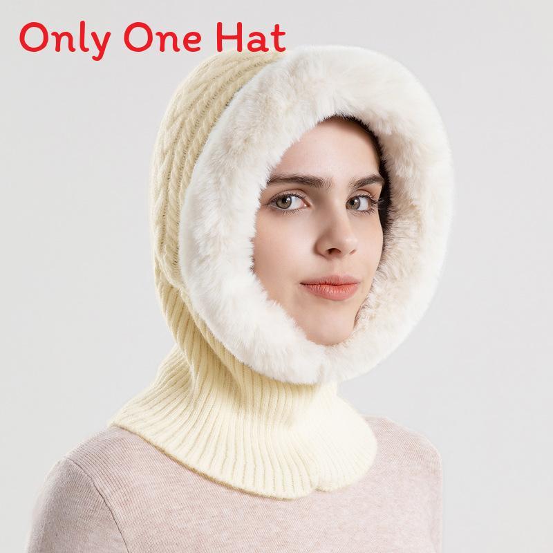 Thickened Fleecelined Winter Hat With No Brim For Womens Casual Cold Protection белый