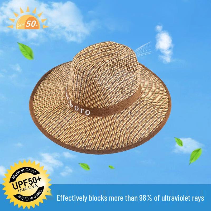 

Мужская летняя соломенная шляпа с широкими полями от солнца для активного отдыха