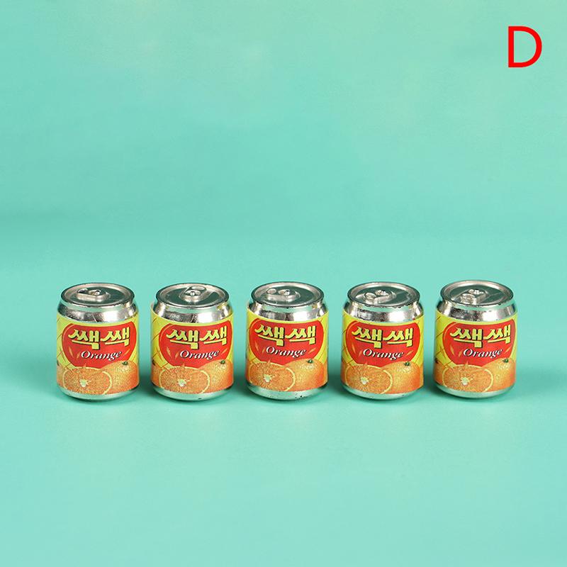 5Pc 1/12 Cute Miniature Doll House Fruit Drink Can Bottle Food Accessories