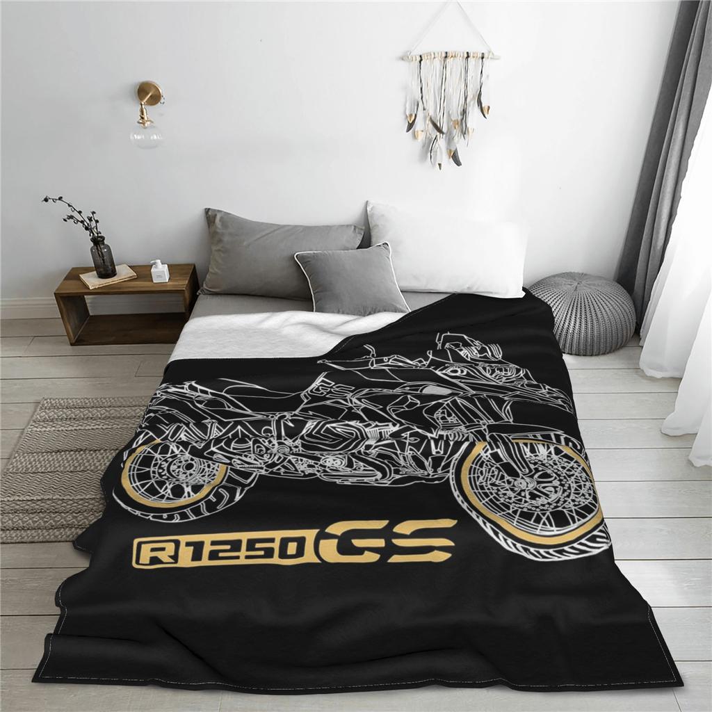 GS 1250 R 1250 Adventure Motorcycle Blanket Lightweight Flannel Sofa Throw Blanket for Couch Bedding Office Throws Bedspread