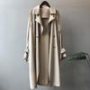 Long Coat Fashion Trench Womens Spring Autumn Temperament Thin Windbreaker Coat Female Casual Parker Overcoat Apricot Black