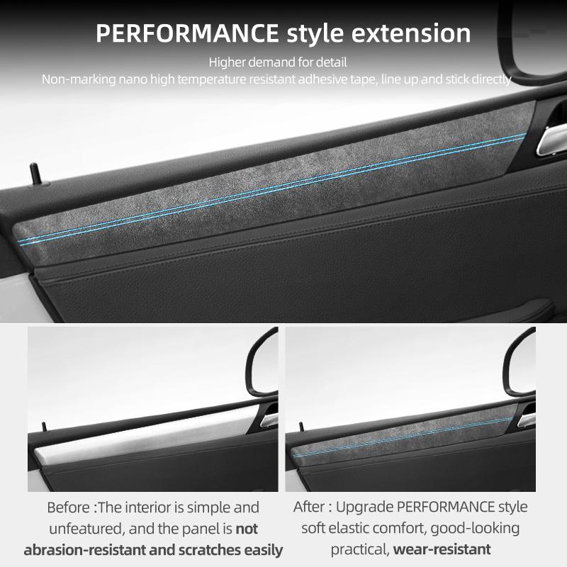 Per BMW X3 F25 X4 F26 Realizzato in Alcantara Striscia Decorativa Pannello Porta Adesiva Adesivi Performance 4 Pezzi Accessori Tuning Interno Auto